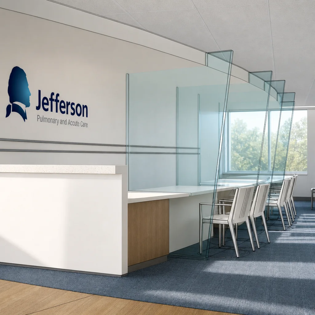 Healthcare consultation room rendering produced from a SketchUp model with AI Enhance