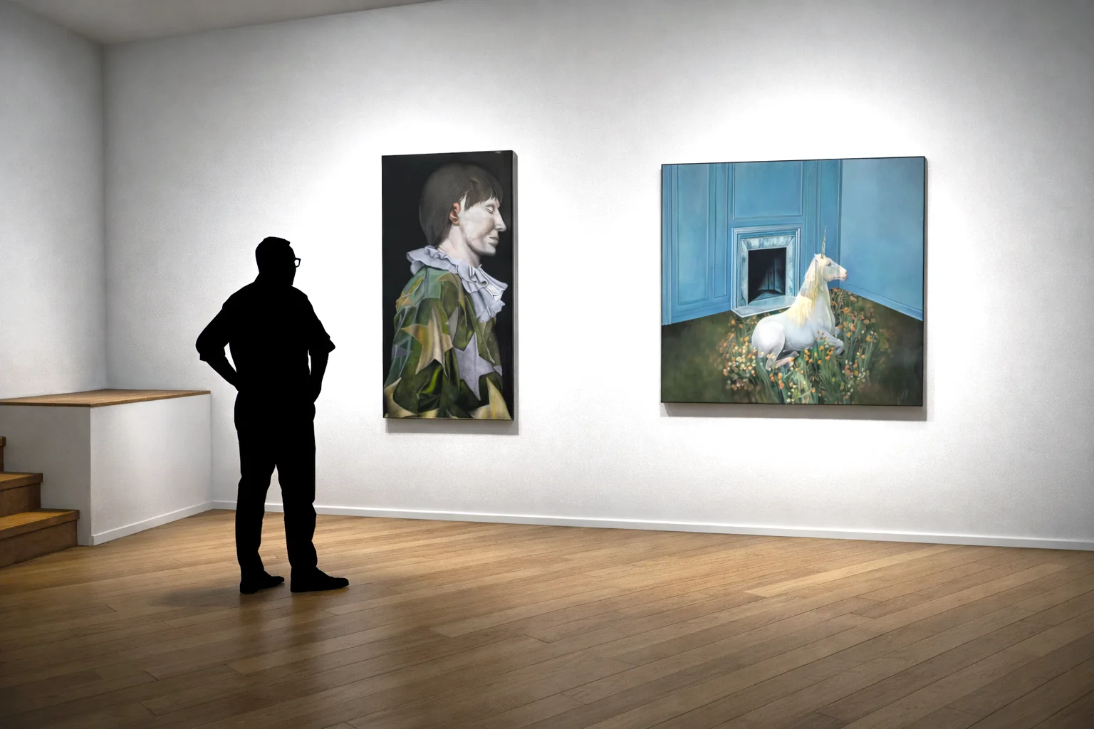 Modern living space render created with AI Enhance for SketchUp