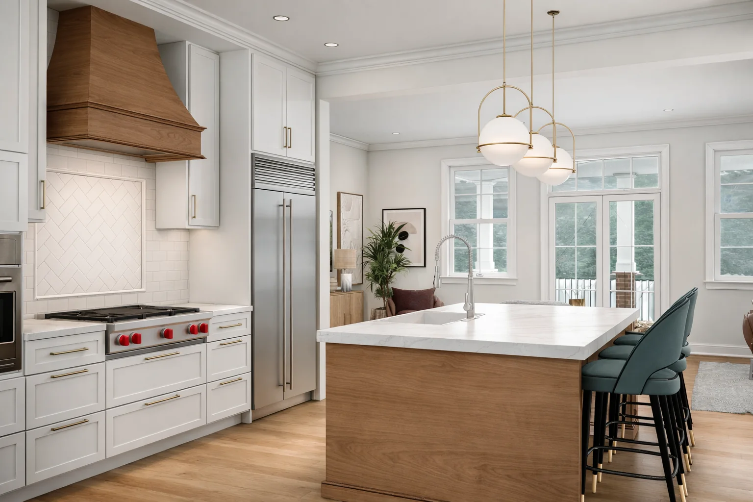 Contemporary kitchen visualization generated in AI Enhance for SketchUp