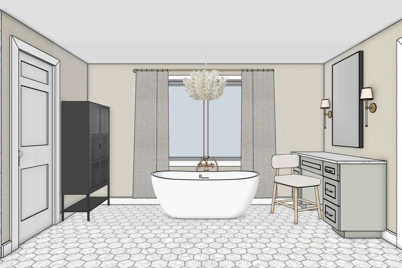 SketchUp model baseline before rendering
